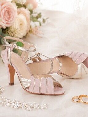 Rachel Simpson BHLDN Aurelia Powder Pink Caramia Heels Size 40